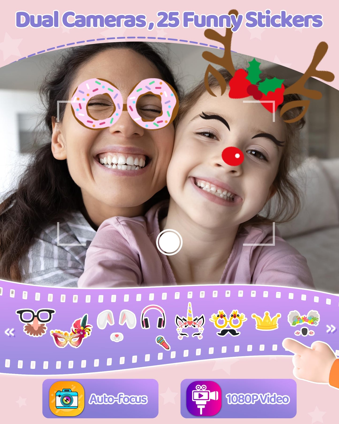 KOKODI Kids Smart Phone Toys, Birthday Gifts Unicorn Toddler Play Phone for Girls 3-10, Touchscreen HD Dual Camera Cell Phone fo