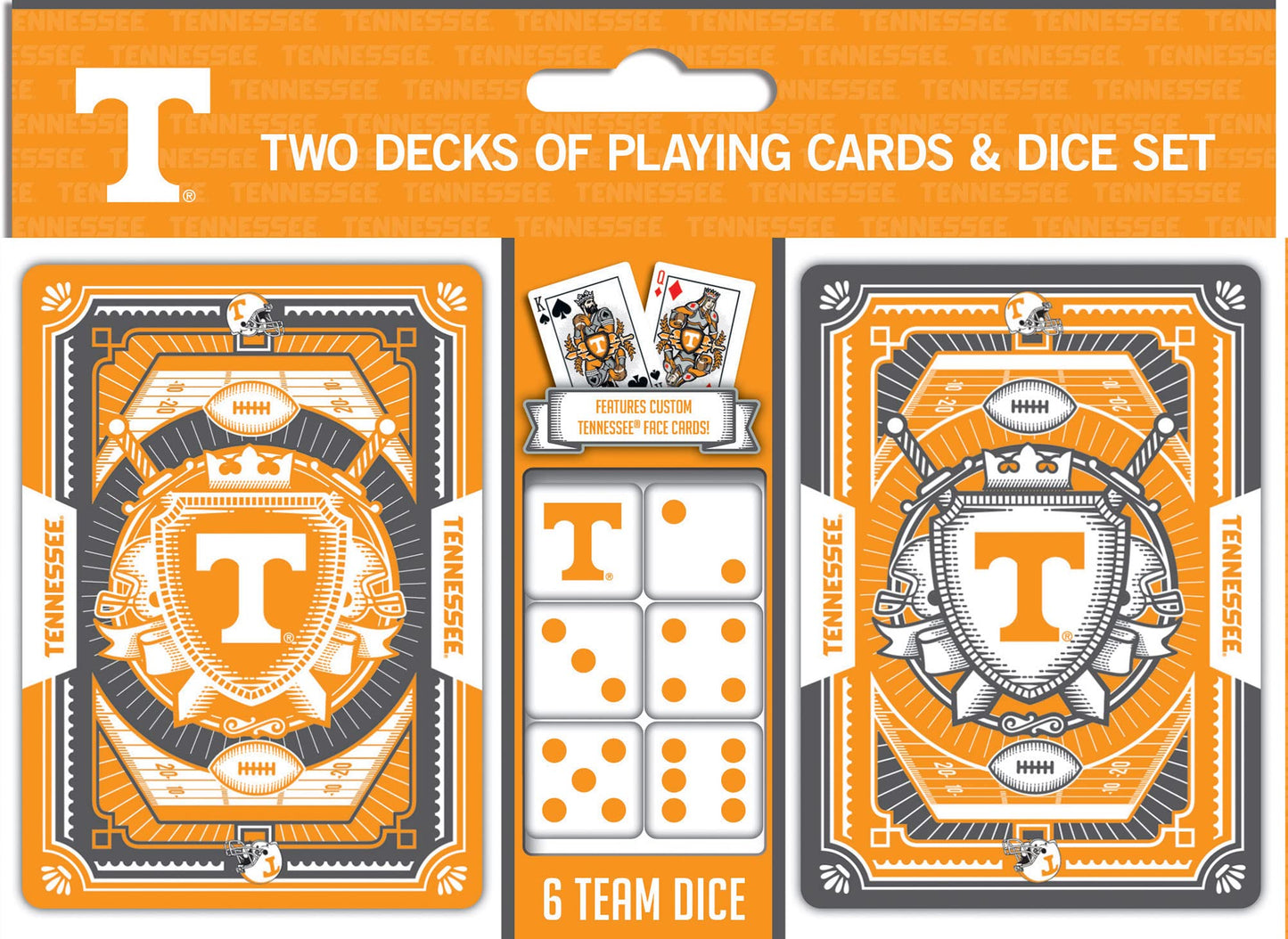 Masterpieces Game Day - NCAA Tennessee Volunteers 2-Pack Playing Cards & Dice Pack - Officially Licensed Set for mature-themeds and Family