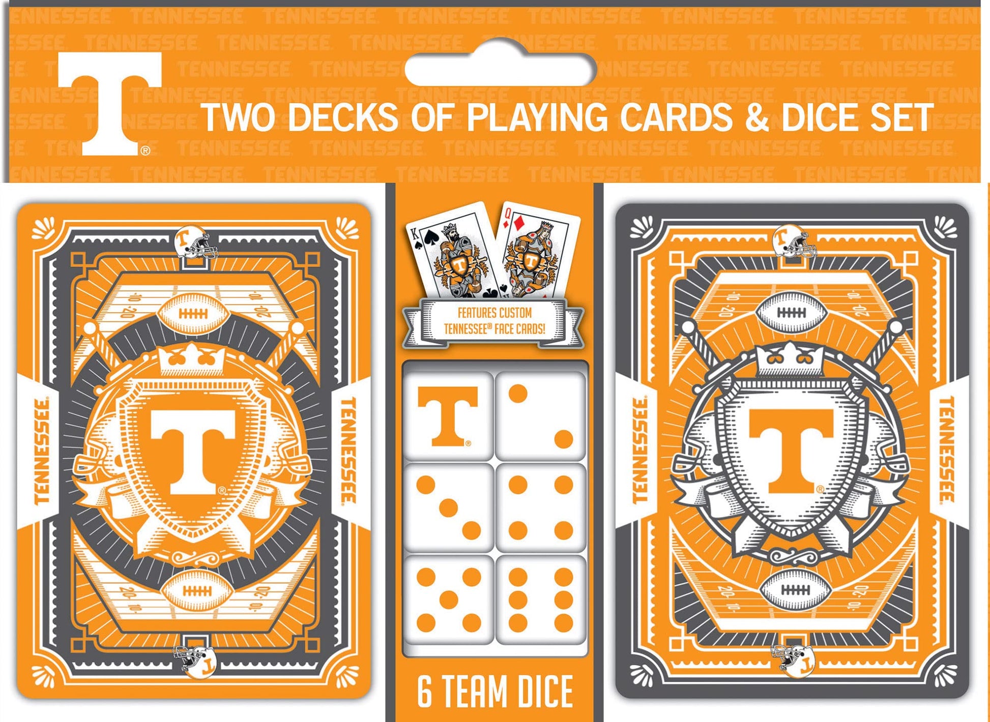 Masterpieces Game Day - NCAA Tennessee Volunteers 2-Pack Playing Cards & Dice Pack - Officially Licensed Set for mature-themeds and Family