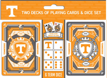 Masterpieces Game Day - NCAA Tennessee Volunteers 2-Pack Playing Cards & Dice Pack - Officially Licensed Set for mature-themeds and Family