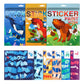 3Pcs Sticker Paint Number Books Crafts For Kids Ages 4-8,8-12 Animal Dinosaur Ocean Sticker Book Stickers For Kids Boys Girl Adults For Birthday Party Favors Gift Travel Toy Daycare Activity