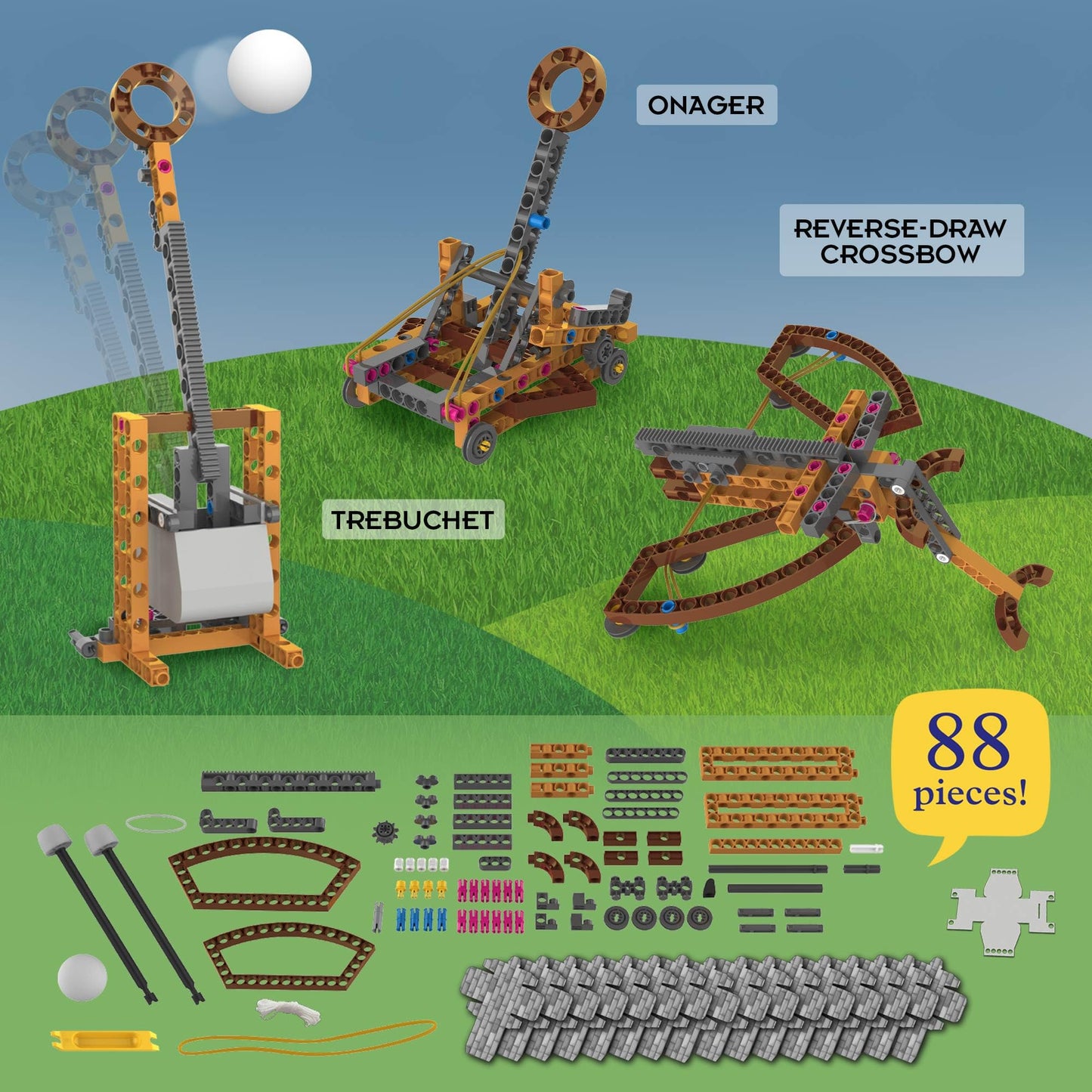 Thames & Kosmos Catapult Engineering STEM Kit, Build 6 Models, Medium Size, Plastic, Age 8+