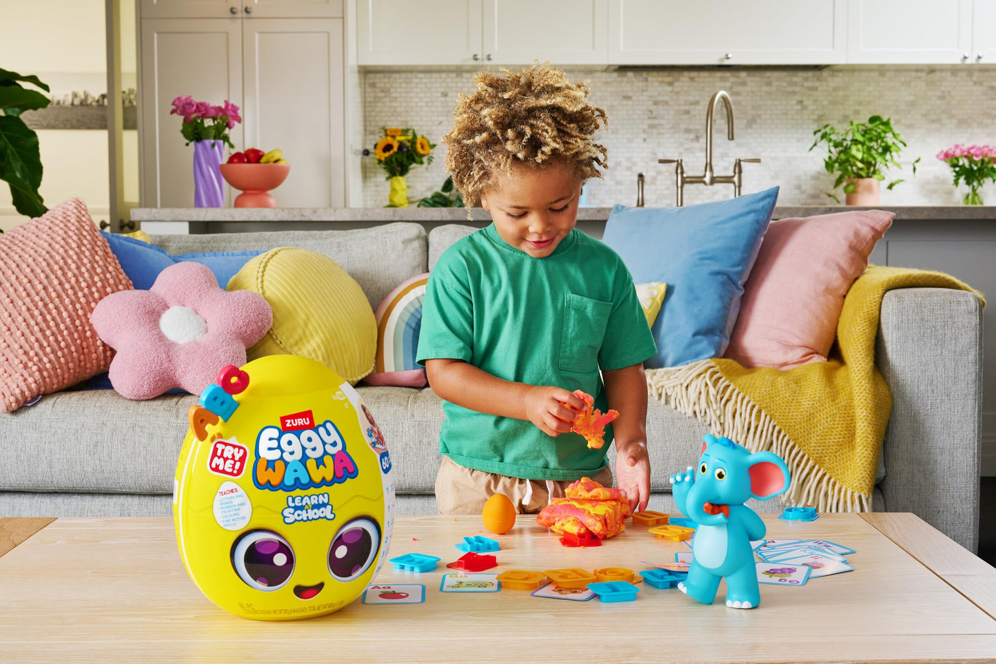 Eggy Wawa Interactive Learning Toy for Toddlers, Music, Letters, Numbers, Small, Red, Model 15103, Plastic