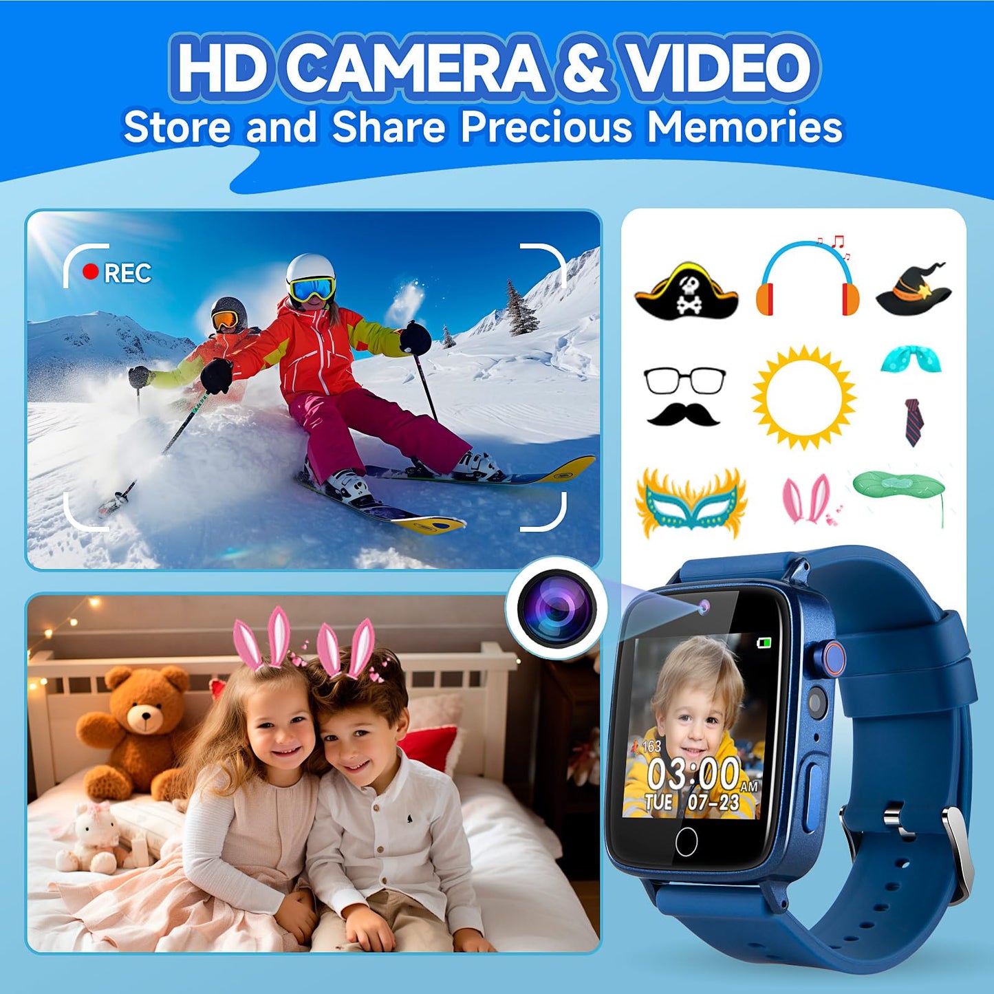 Kids Watch Boys Toys With 26 Games, Zuodun Touch Screen Camera Smart Watch For Kids Age 4-12, Pedometer, Flashlight, Alarm Clock