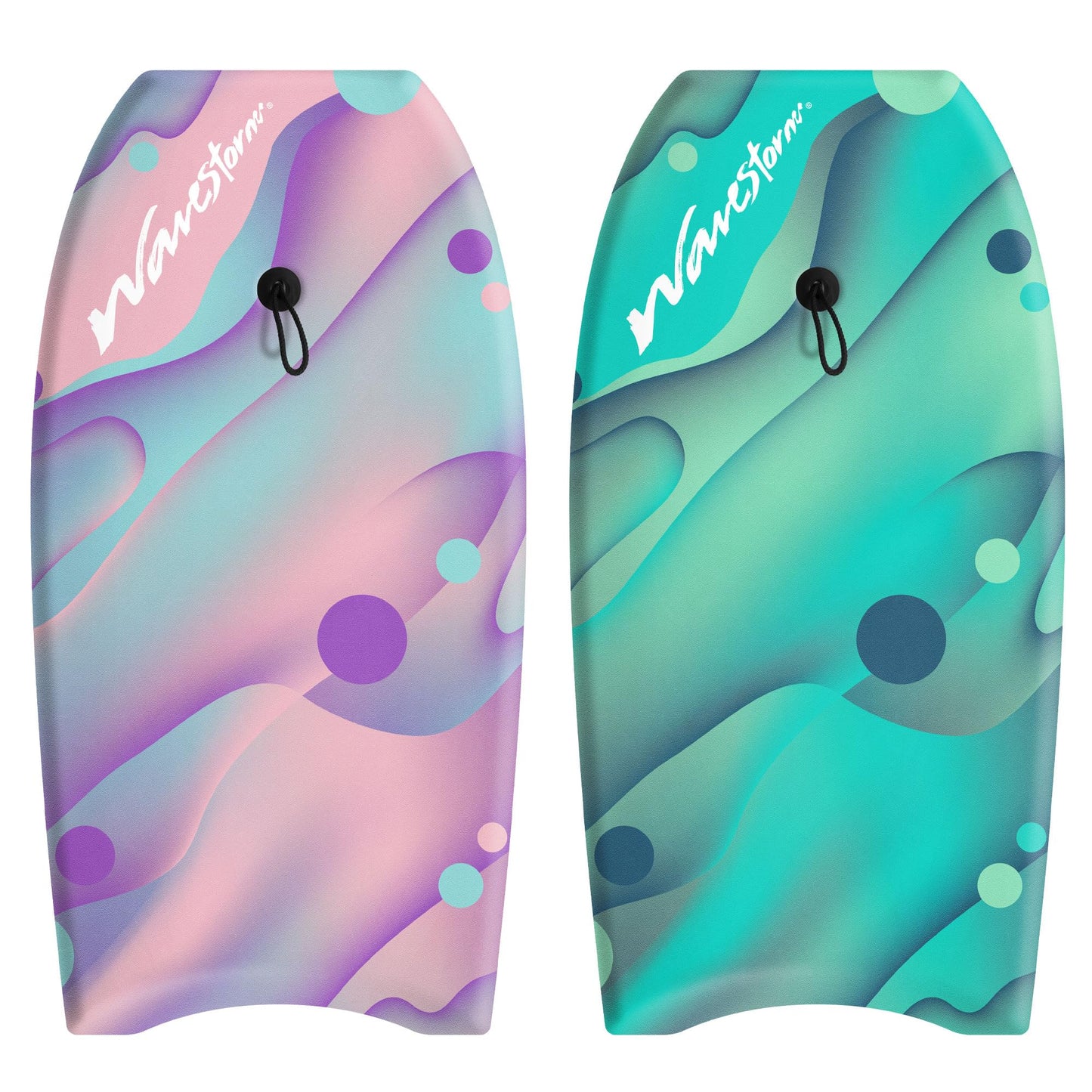 Wavestorm 36in Bodyboard 2Pack | Graphic top Deck with high Density Slick Bottom | for Kids and Adults | Foam Construction with