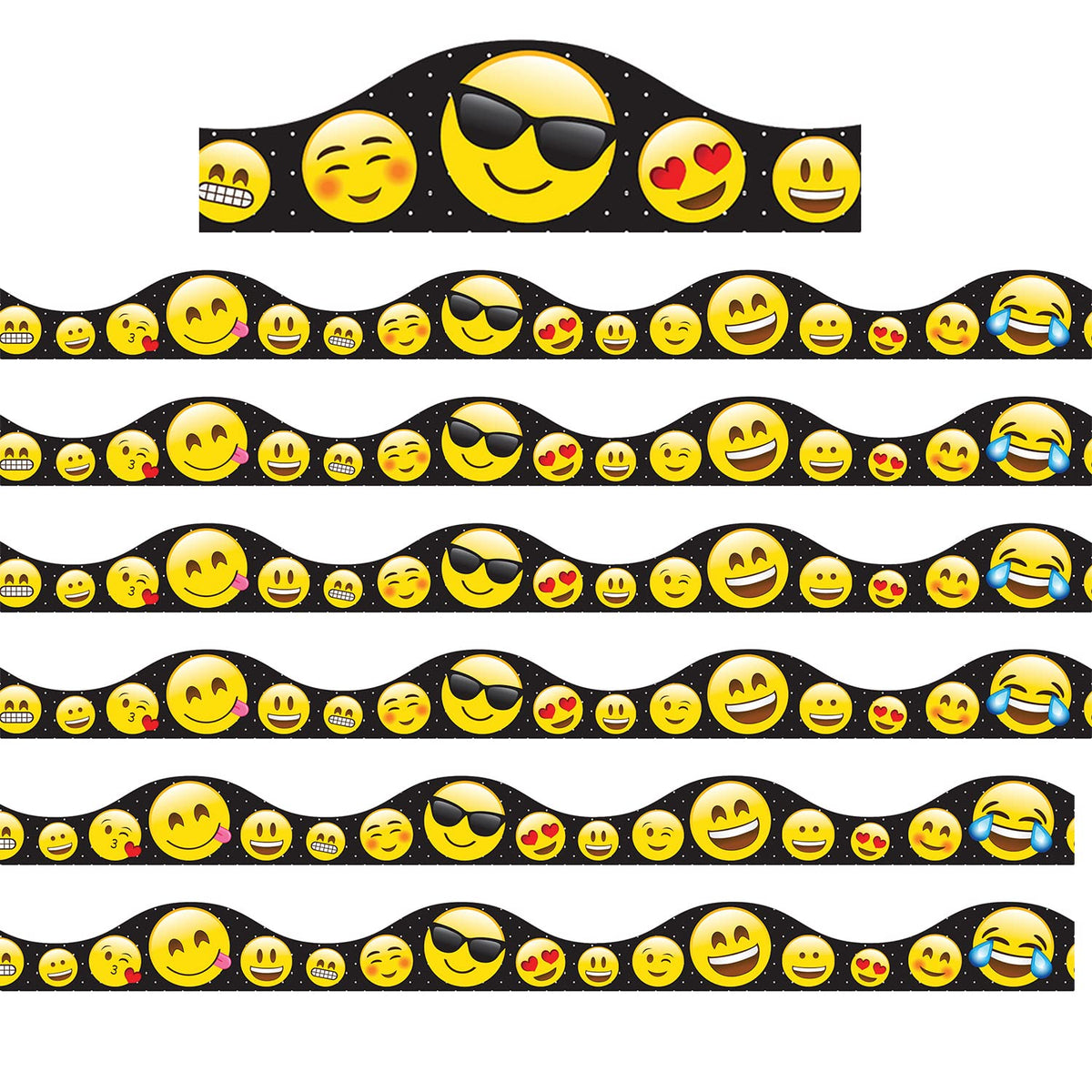 Ashley Productions Magnetic Scallop Border Emojis, 12 Feet Per Pack, 6 Packs