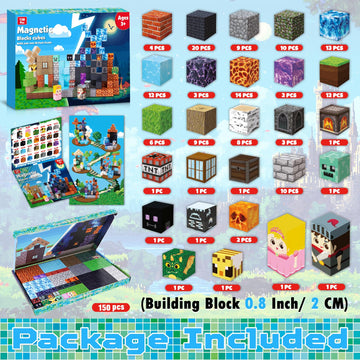 Graceduck Magnetic Blocks - 150 Pcs Build Dark Hell Forest Castle - Magnetic Toys For Montessori Toddler Christmas Birthday Gifts - Stem Sensory Toys For 3 4 5 6 7 8 9 10 Year Old Boys & Girls