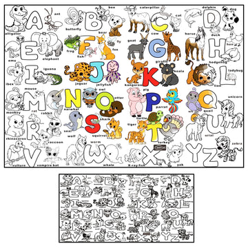 Alex Art, Toddler Coloring Poster - Alphabet Wall Coloring Poster For Kids Ages 4-8 2-4 - Big Giant Coloring Sheet - Fun Abc Large Coloring Activities At Classroom - Jumbo Coloring Pages For Toddlers