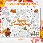 3 Pcs Fall Thanksgiving Coloring Tablecloth for Kids 48 x 36 Inch Large Happy Thanksgiving Color Tablecover Thanksgiving Activit
