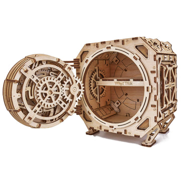 Wood Trick Safe Wooden Model Kit For Adults And Kids To Build - Diy Locker Puzzle Box With Combination - Mechanical - Store Your Precious Items - Heavy Duty Design - 3D Wooden Puzzle