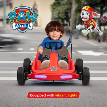 Paw Patrol Chase 6V Electric Go Kart For Kids, Electric Ride-On Toy With Lights, Mp3 Jack, Remote Control, Seat Belt, Ages 3-6, Durable Pvc And Iron Construction, Rechargeable Battery