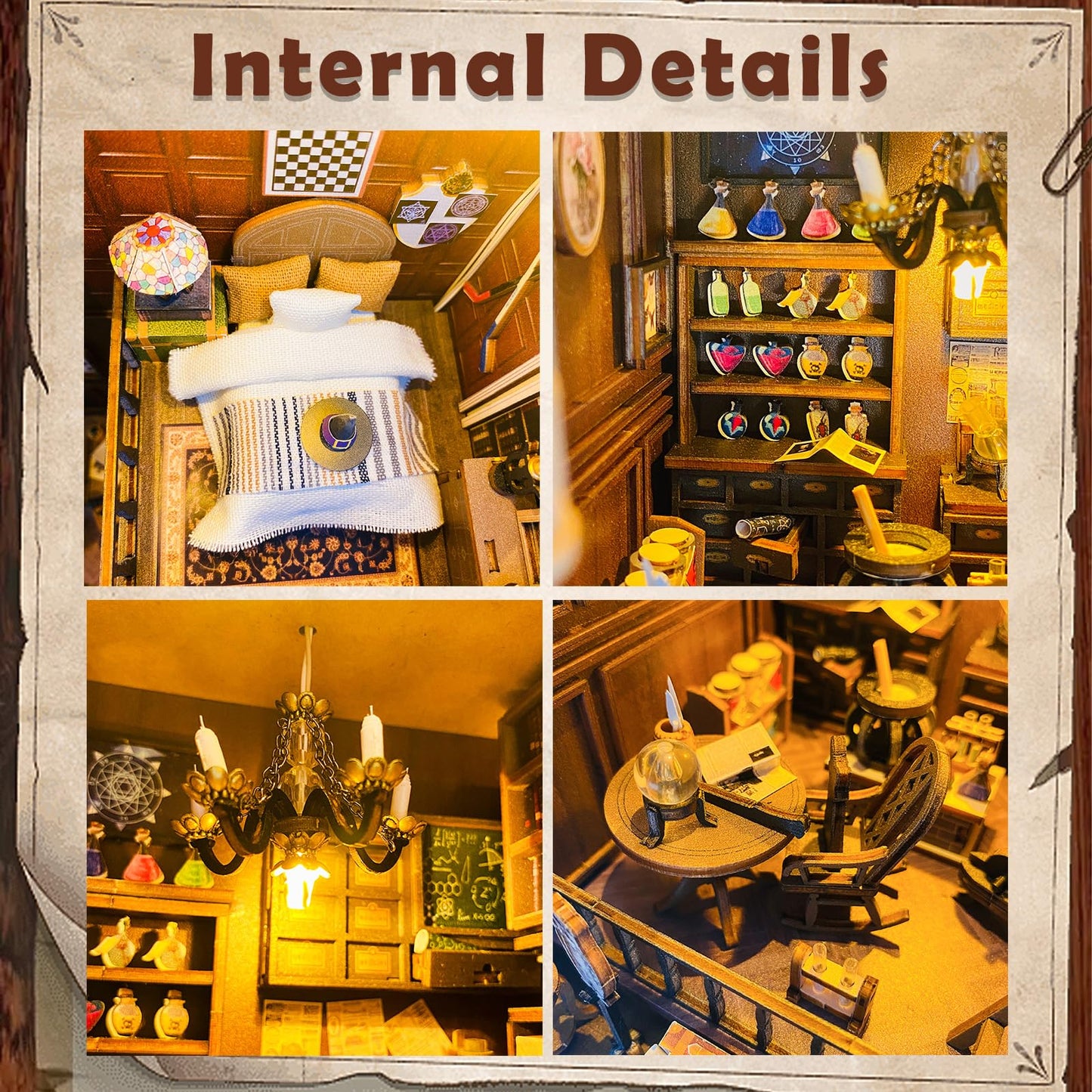 Lycidae Book Nook Kit For Adults, Diy Dollhouse Booknook, 3D Wooden Puzzle, Diy Miniature Dollhouse Kit With Led Light For Adult