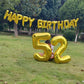 SHUNTAI 52nd Birthday Decorations - Gold Jumbo 25 Foil Mylar Balloons & Happy Birthday Banner for Men & Women Events