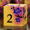 DNDND Flowers Metal Dice, 7 PCS Metallic DND Dice with Gorgeous Gift Case for D&D Dungeons and Dragon Tabletop Game (Earth Yello