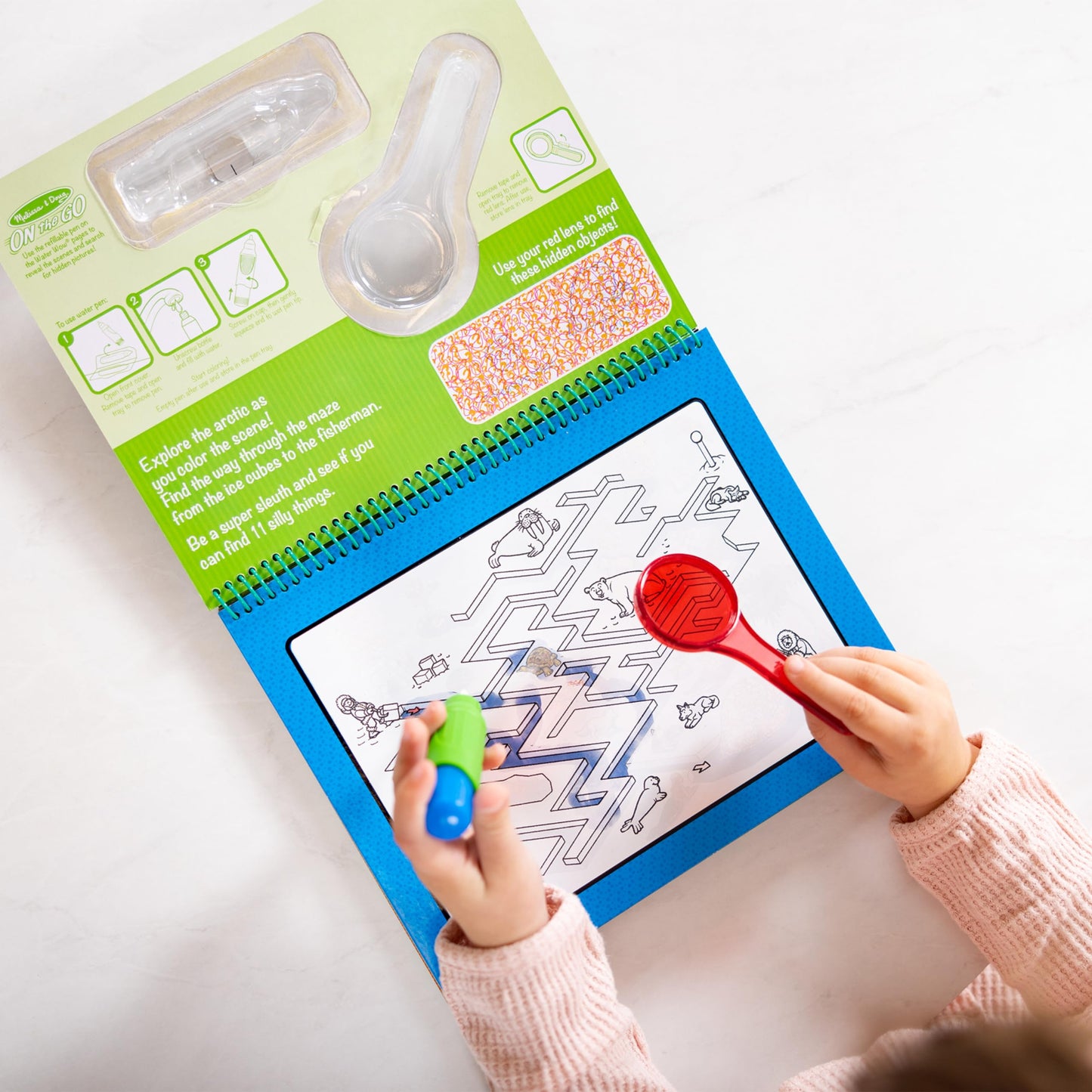 Melissa & Doug Water Wow Reusable Color-with-Water Deluxe Travel Activity Pad 2 Pack - Around Town, Animal Antics