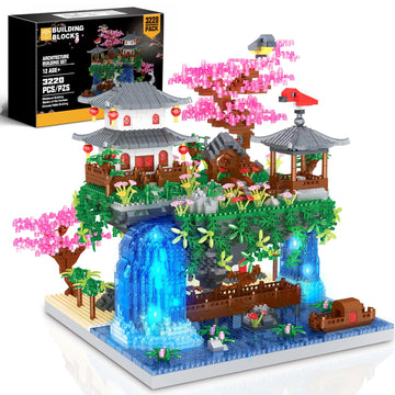 Yktoyz Cherry Blossom Tree Building Set, Chinese Architecture Building Blocks Japanese Sakura Tree House Building Set Bonsai Tree Kit, Blocks Sets For Adults Gift For Kids Age 12+(3220 Pieces)