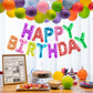 Canrevel Happy Birthday Banner 13Pcs 16 Inch Mylar Foil Letters Balloons Birthday Party Decorations For Kids And Adults - 3D Mul