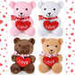 Hydren 4 Pcs Valentine Stuffed Bear 6'' Cute Stuffed Animals Soft Bear With Red Heart Small Sweet Cuddly Plush Toys Gift For Cla