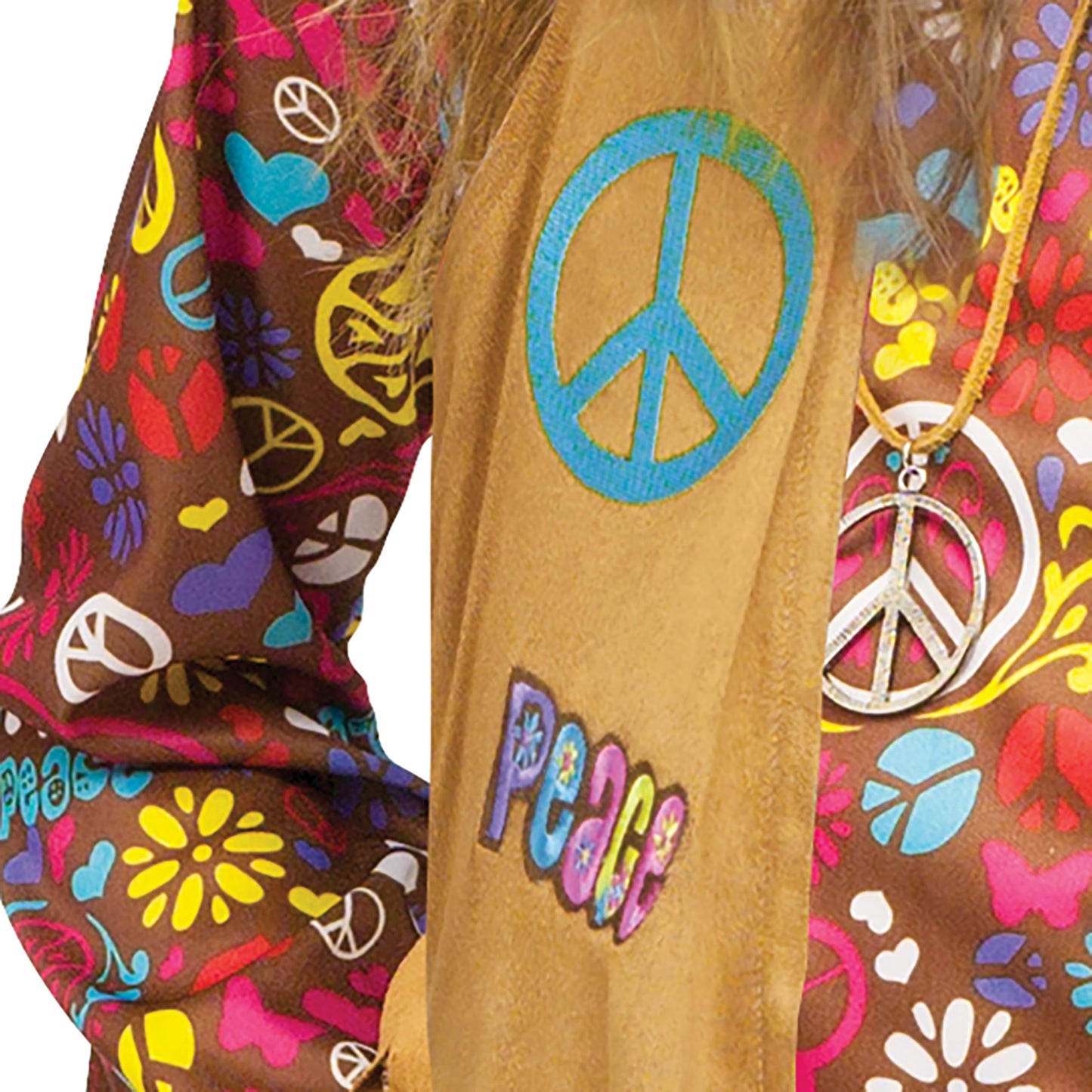 Fun World Girl'S Peace & Love Hippie Child Costume, Medium