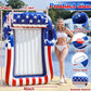 American Flag Pool Floats for mature-themeds with Pillow & Cup Holder  70 x 46 Large Inflatable Tanning Pool Float Lounger  Sunbathing Water Bed Pool Floatie for mature-themed 4th of July Pool Party Patriotic Beach
