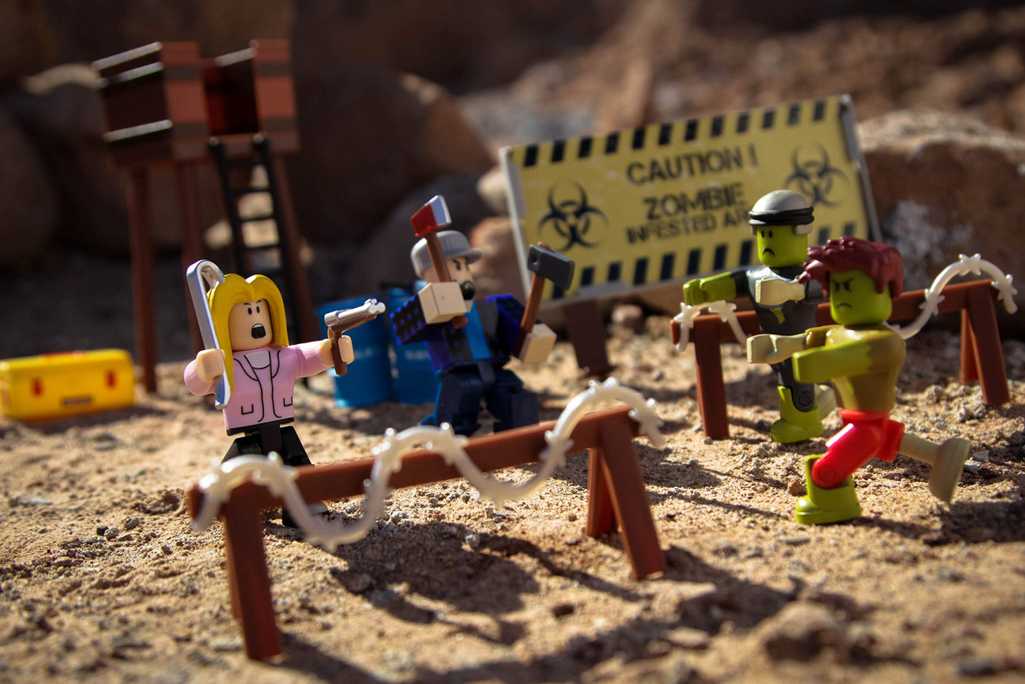 Roblox Zombie Attack Action Collection Playset - Multicolor, Plastic, Model 10761, Includes Exclusive Virtual Item