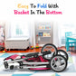 Fash N Kolor Baby Doll Stroller - Adjustable Canopy, Toy Storage, Foldable, Denim Pink, 6 x 1 Inches, Metal