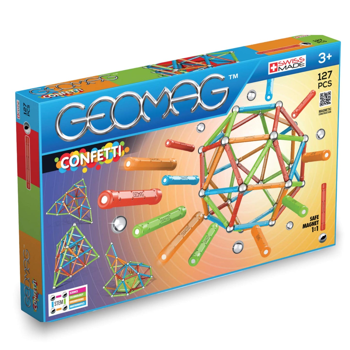 Geomag Magnetic Sticks And Balls Building Set | Magnet Toys For Stem, Creative, Educational Construction Play | Swiss-Made Innov