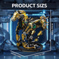 CSNRHG Mechanical Horse Building Block Set - Large DIY Model Kit for Kids, Movable Legs, Gold, Model 13088