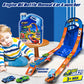 Race Track Toy Car Set with 2 Race Cars 2 in 1 Car Tracks Style with Storage Box Changeable Tracks Toys Birthday Gifts for Kids 3 4 5 6 7 8+Year Old Boys Girls (Blue)