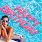 Shappy Pink Happy Birthday Pool Large Floating Letter Balloons with Adhesive Dots Inflatable Pool Decorations for Summer Birthda