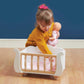 Le Toy Van Sleigh Doll Cot & Crib - Wooden Role Play Toy, One Size, White, Model TV600, for Ages 3+