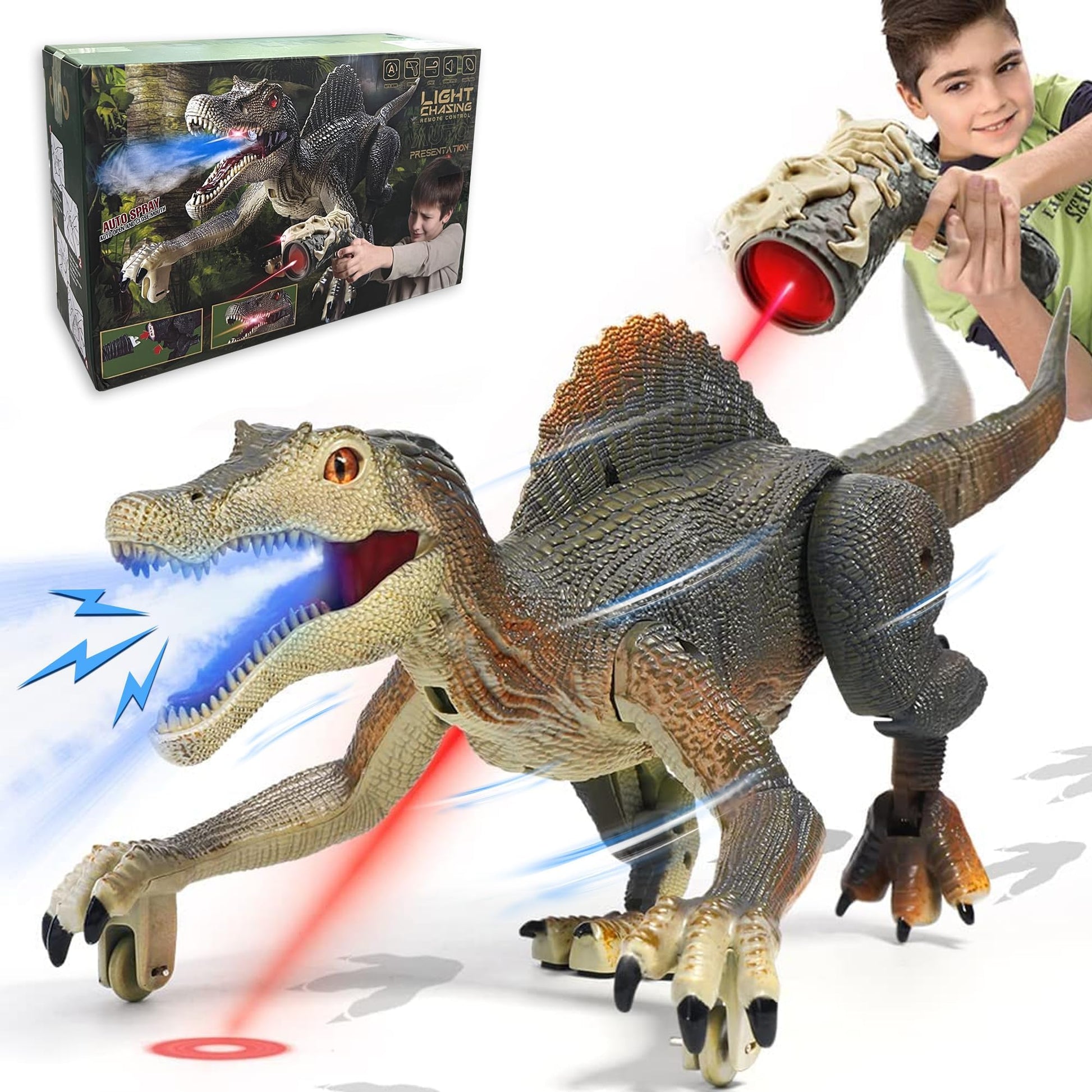 Upgraded Dinosaur Toys For Kids 3-5 5-7 Years Old, Remote Control Tyrannosaurus Rex With Light &Spray& Roar, Realistic Rc Walking Dinosaur Toys For Kids 4 5 6 7 8 Stocking Stuffer