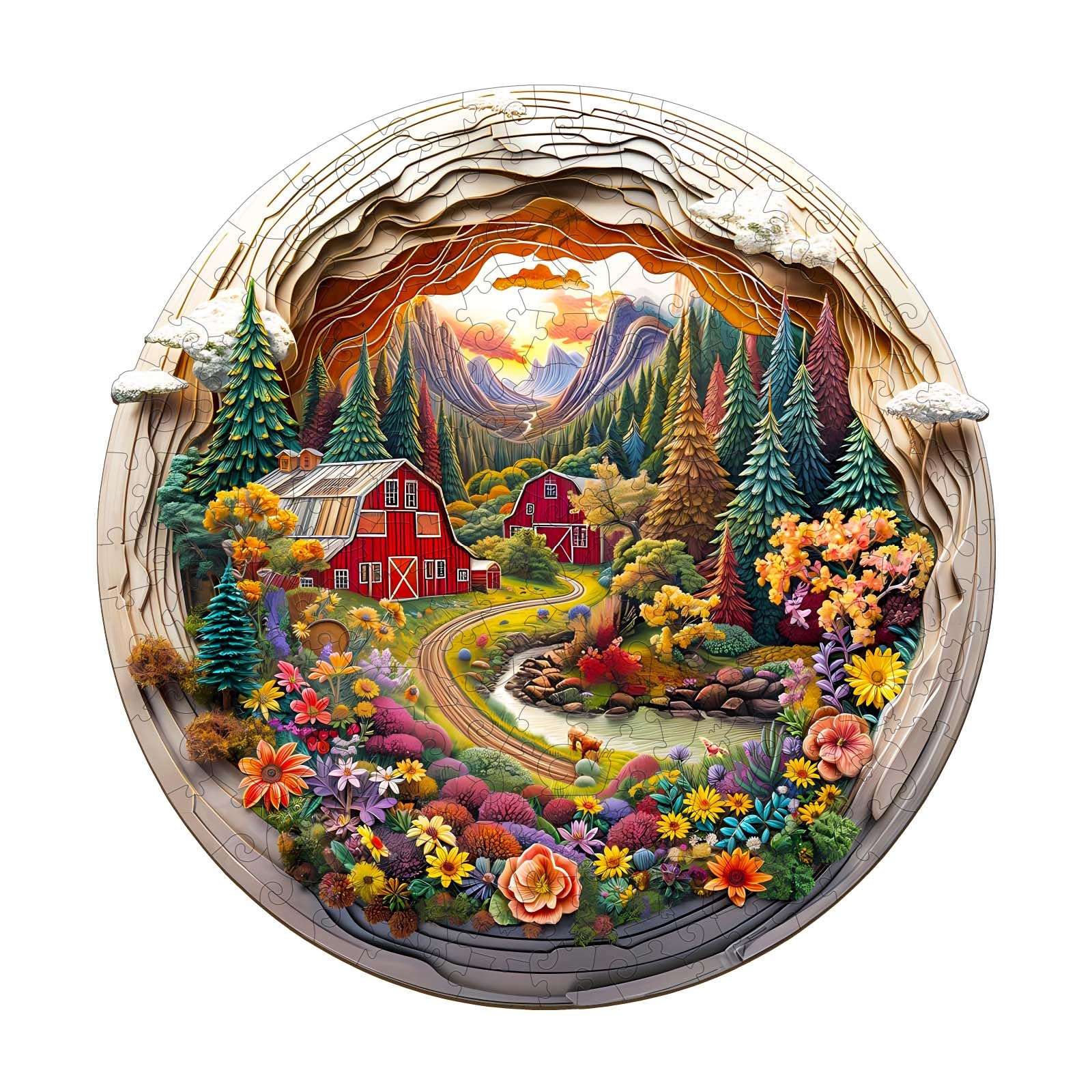 Wooden Puzzles for mature-themeds  3D Vision Effect-3D Farm Wood Puzzles mature-themed  Unique Animal Shaped Wooden Jigsaw Puzzle  Christmas Birthday Gifts for Puzzle Lovers  Family and Friends(S-8.5 * 8.3in 100pcs)