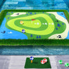 Cupohus Floating Golf Green for Pool  Golf Chipping Game Set- Chipping Mat  20 Colored Balls  and Scorecard  mature-themed Fun Pool Golf Games Gift  Support Competition for 4 Golfers (47x 35  Simple Model)