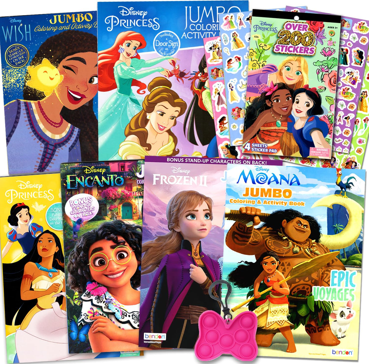 Disney Princess Coloring Book Activity Set for Kids  Bundle with 6 Coloring Books Featuring Disney Princess, Encanto, Moana and
