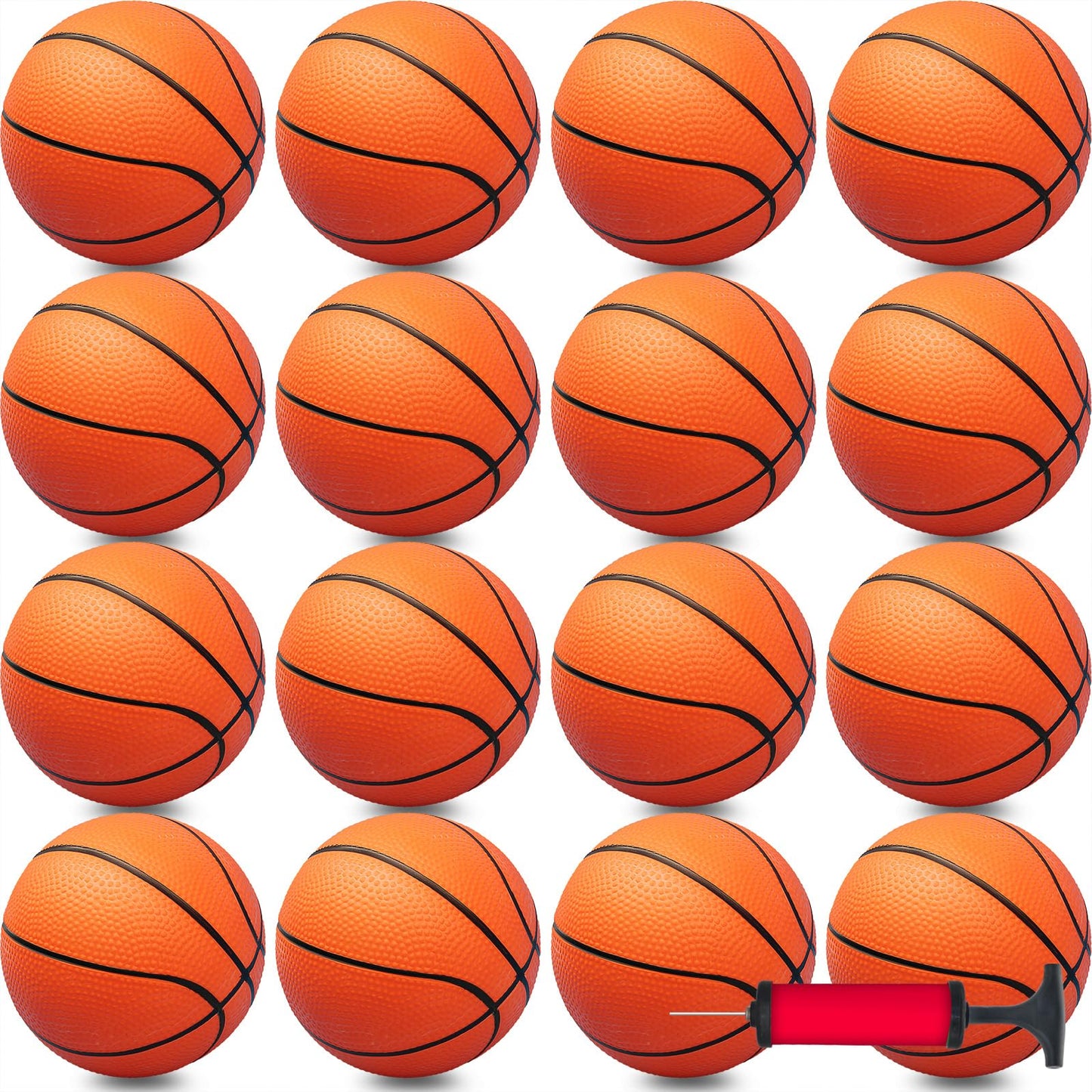 30Pcs 7'' Inch Mini Basketball Balls Bulk Small Basketball Set With Pump, Pvc Small Basketball For Over The Door Basketball Hoop