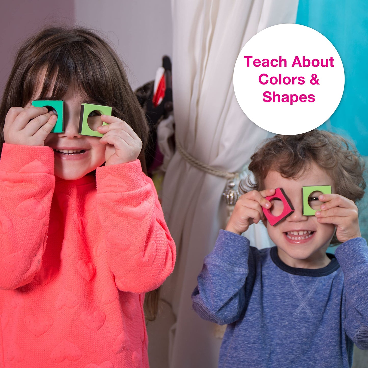 Edushape Magic Shapes Magnetic Foam Building Blocks, 54 Piece