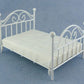 Dollhouse Miniature 1:12 Scale White Double Bed With Mattress T5028 By Town Square