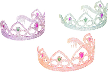 Colorful Princess Party Tiaras, Assorted Colors by SmallToys - Unit of 12 , Pink/Purple