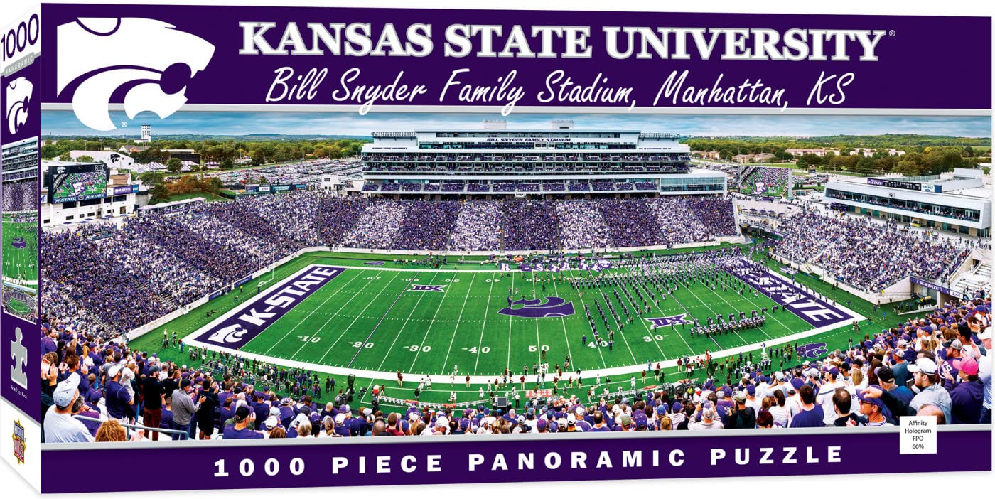 MasterPieces 1000 Piece Sports Jigsaw Puzzle - NCAA Kansas State Wildcats Center View Panoramic - 13x39