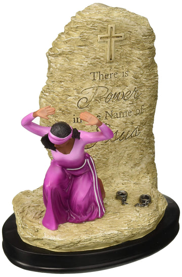 African American Expressions – Power In The Name Of Jesus Figurine | Inspirational African American Home Décor Statue | Unique Black Collectible For Mothers, Women, And Spiritual Gift Giving