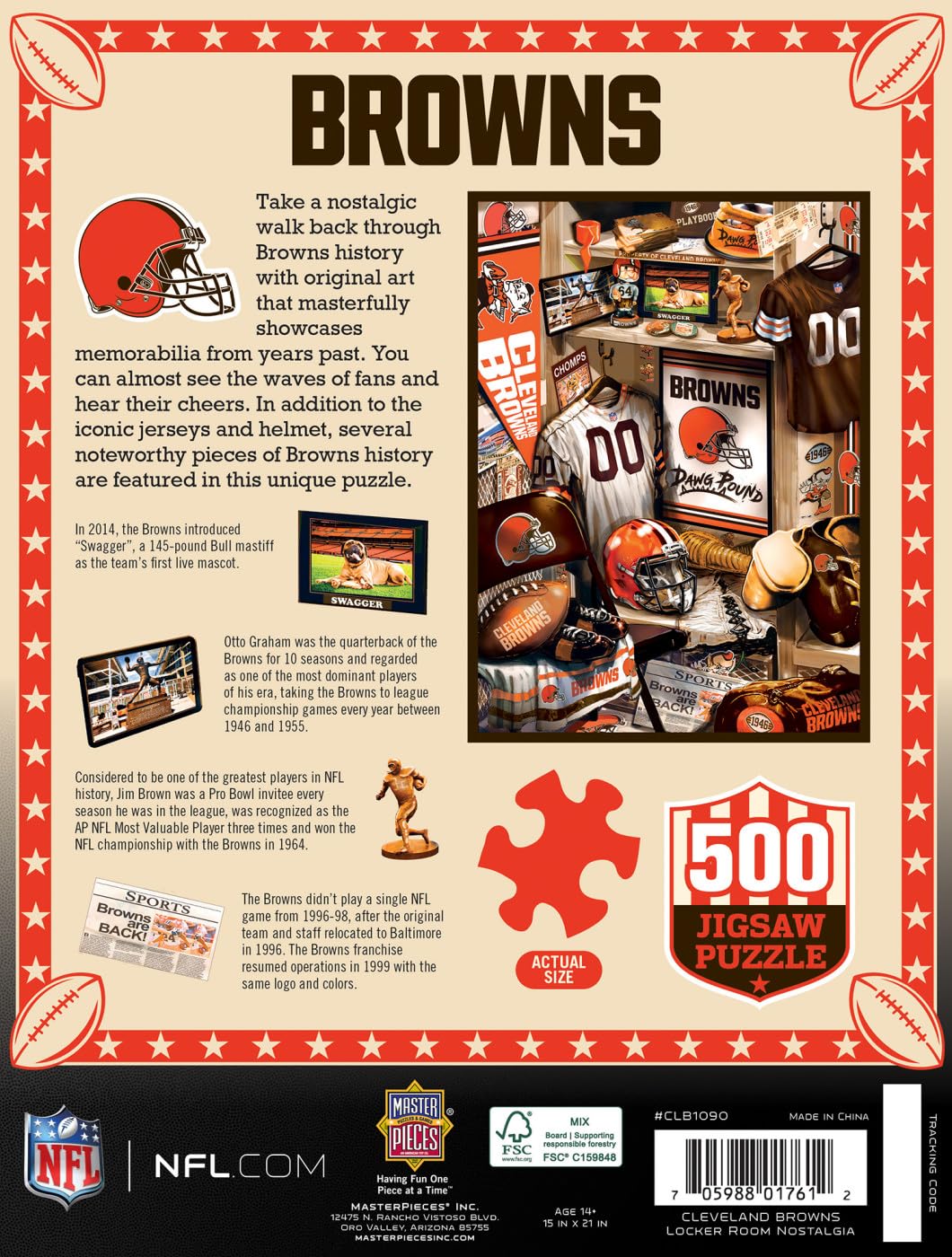 Cleveland Browns Puzzle 500 Piece Locker Room
