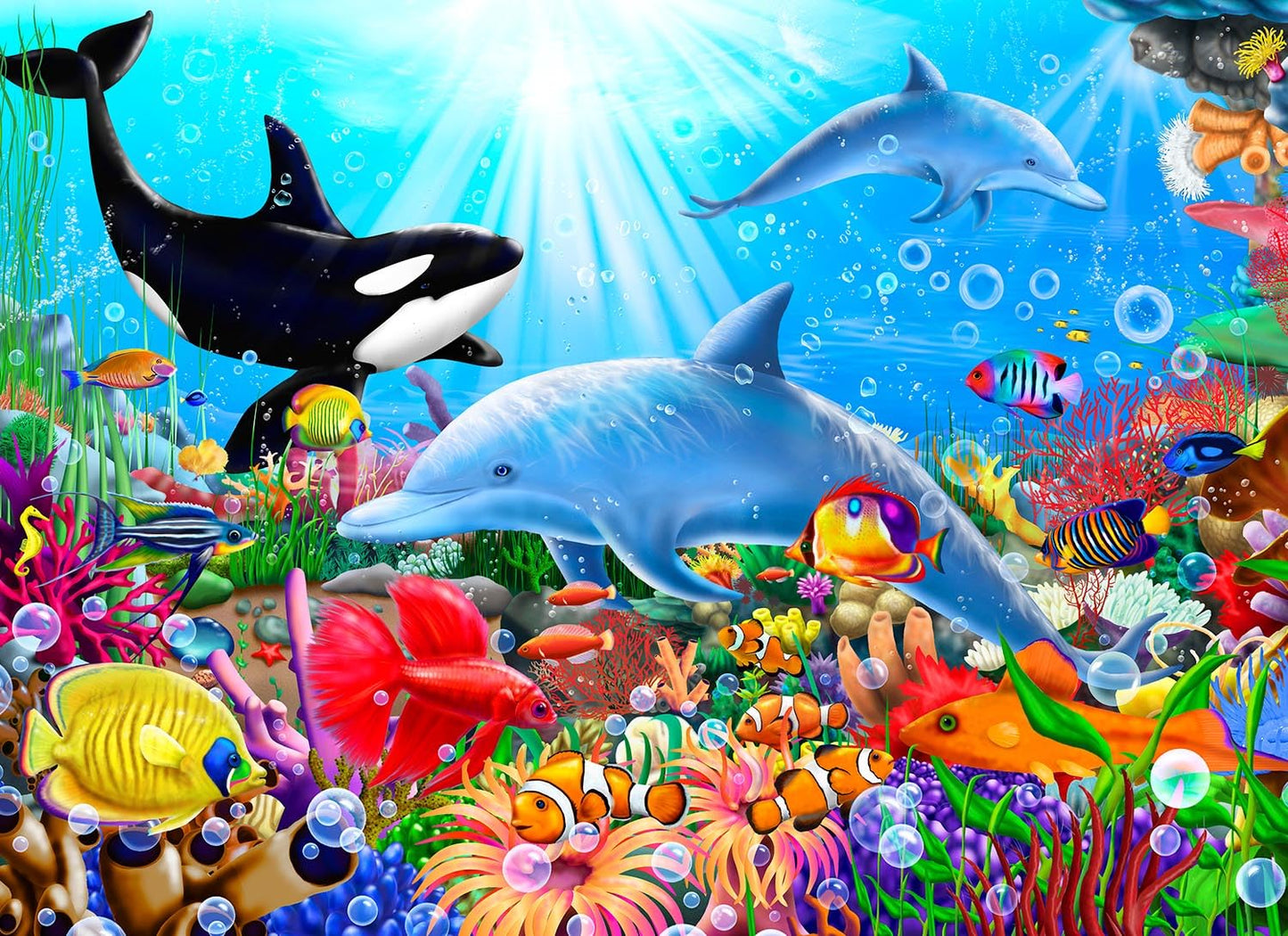 Puzzles For Kids Ages 4-8 - Bright Undersea World - 100 Piece Jigsaw Puzzles For Kids Ages 3-5 6-8 8-10 Year Old - Colorful Chil