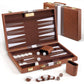 Backgn Sets for mature-themeds - 15 inch Classic Board Games with enhanced Leather Case - Travel Backgn Strategy Game Set for 2 Players - Portable Brown Backgn Set - Gift for Men
