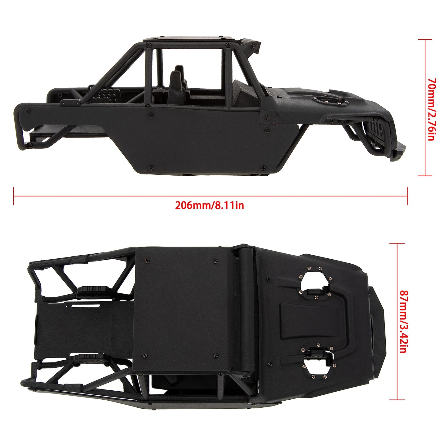 MEUS RACING TRX4M Body Ripper Chassis Kit MEX-2 Black PA66 Nylon for TRX4M Defender/Bronco/K10/F150 1/18 RC C
