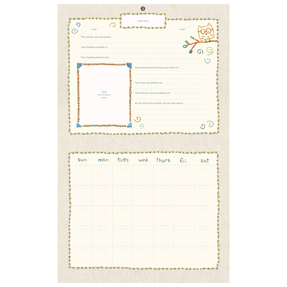 My First Year Calendar with Milestone Stickers