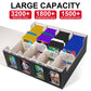 GEAoffice Trading Card Storage Box for 3200+ Cards With Display Windows  enhanced MTG Deck Box With Card Supporters & Divider  MTG Commander Deck Box for TCG  Magic Game  Sports  Black/Grey
