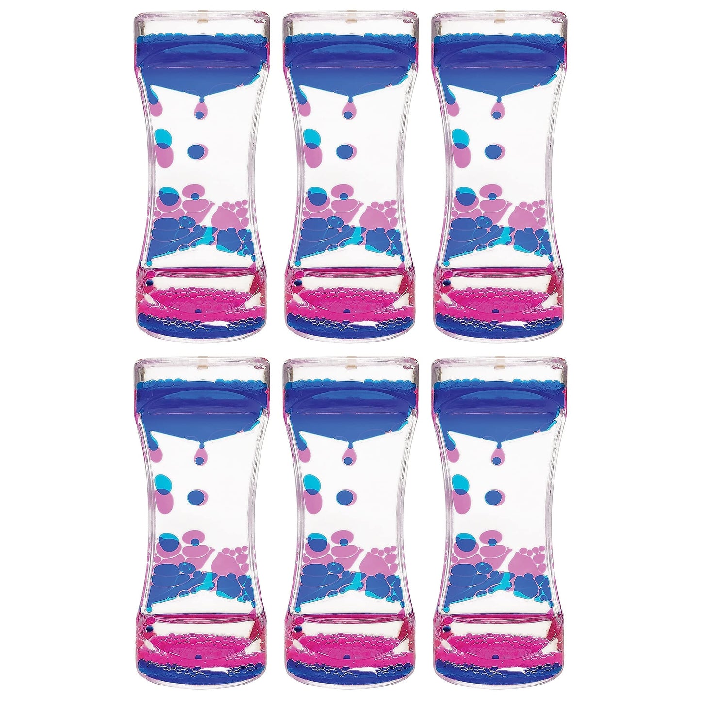 (6 Ea) Blue & Pink Liquid Motion