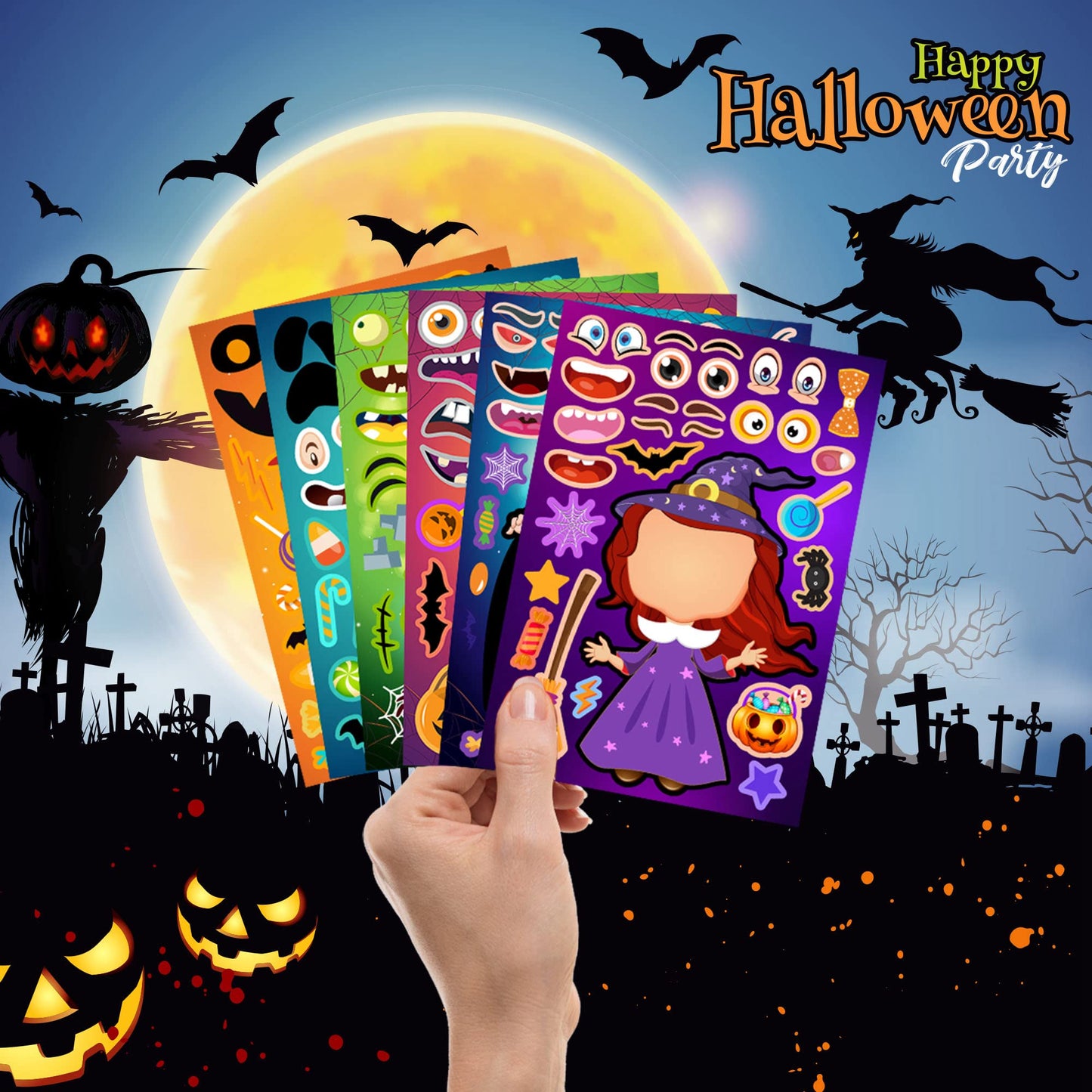 36 Sheets Halloween Stickers For Kids Make Your Own Halloween Stickers, Halloween Favors For Kids, Halloween Crafts For Kids Hal