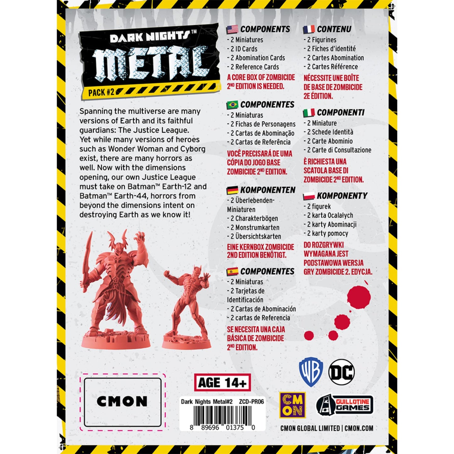 Cmon Zombicide Dark Night Metal Pack #2 - Face Horrors Beyond The Dimensions With The Justice League! Cooperative Strategy Board